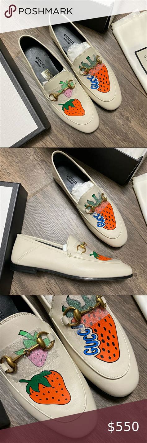 gucci strawberry loafers|Gucci brixton loafers.